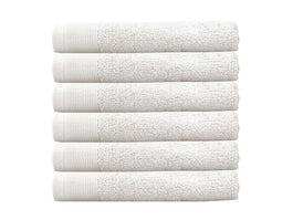 Elvire 6 Piece 600GSM Cotton Face Washer Set Chalk White