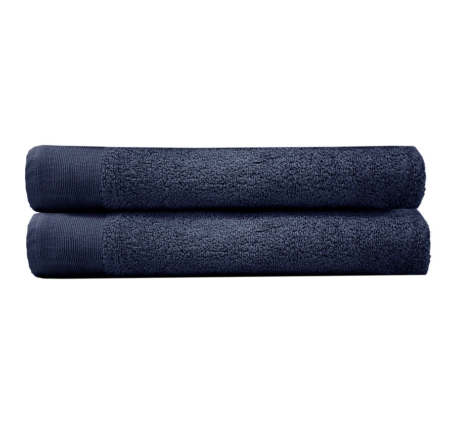 Elvire 2 Piece 600GSM Cotton Bath Sheet Set Navy