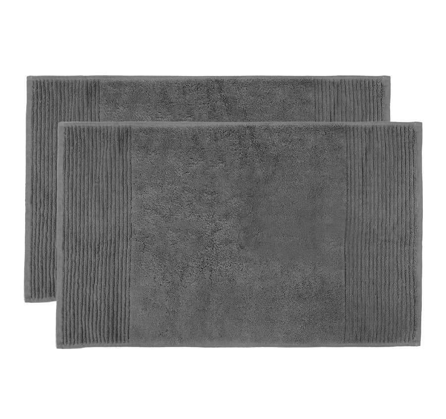 Elvire 2 Piece 800GSM Cotton Bath Mat Set Pewter