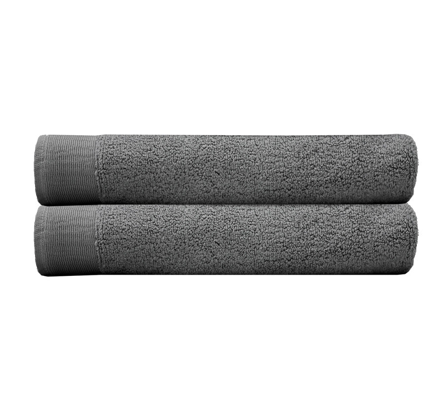 Elvire 2 Piece 600GSM Cotton Bath Towel Set Pewter