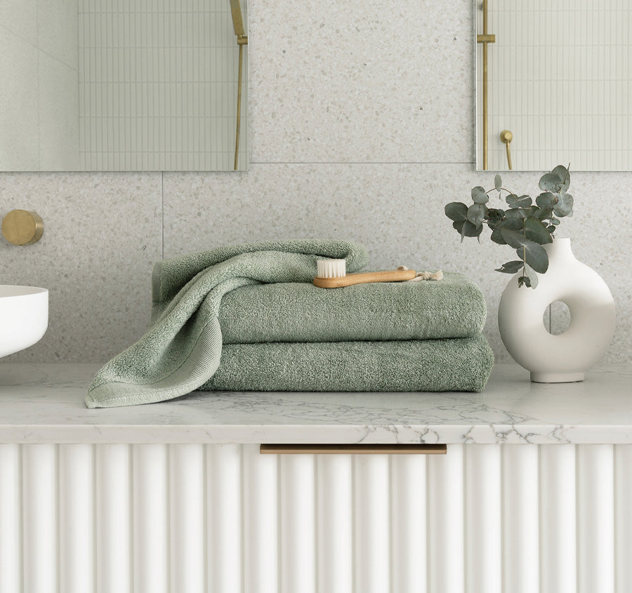 Elvire 2 Piece 600GSM Cotton Bath Towel Set Sage