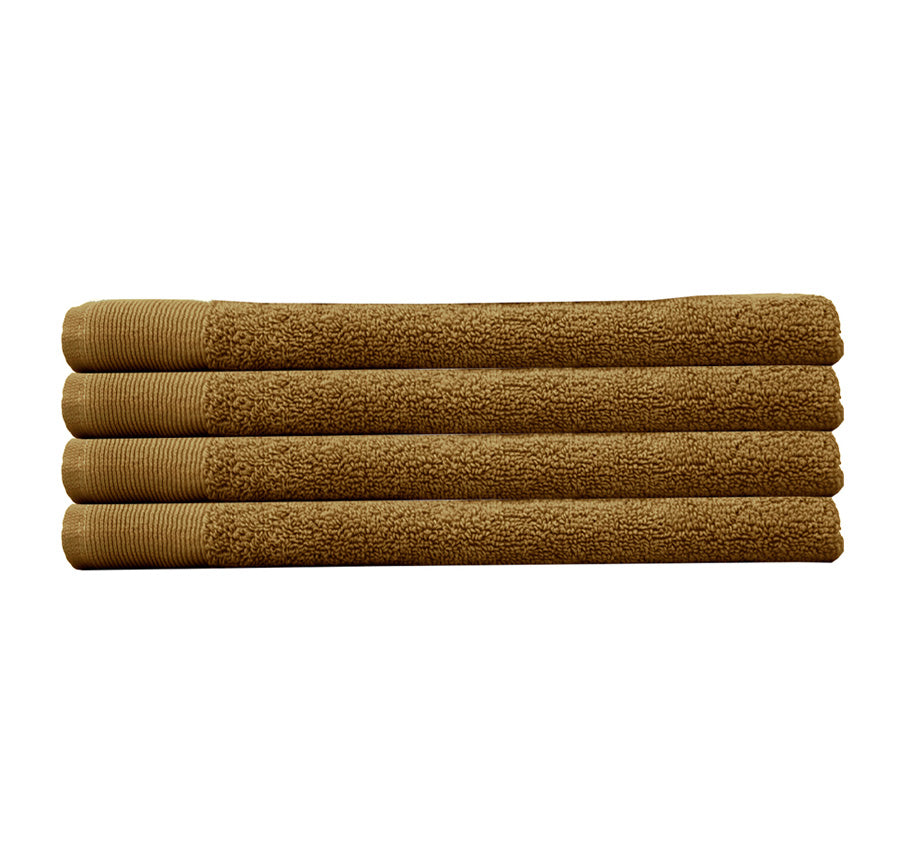 Elvire 4 Piece 600GSM Cotton Hand Towel Set Tobacco
