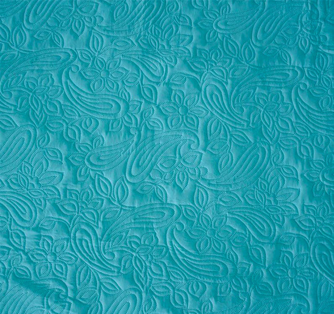 Embossed Paisley Queen to King Bed Coverlet Set Peacock