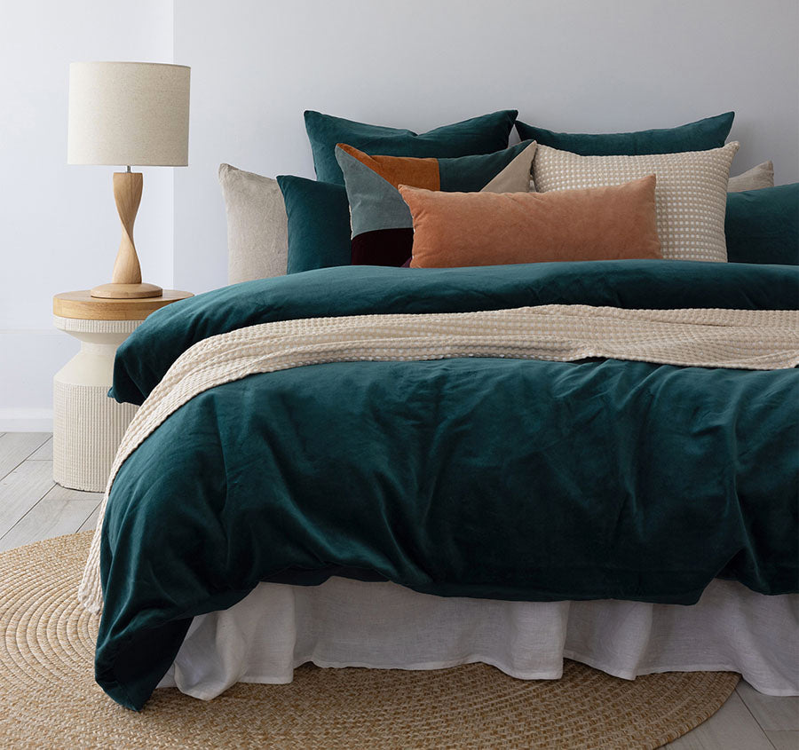 Emerson Quilt Cover Set Range Teal