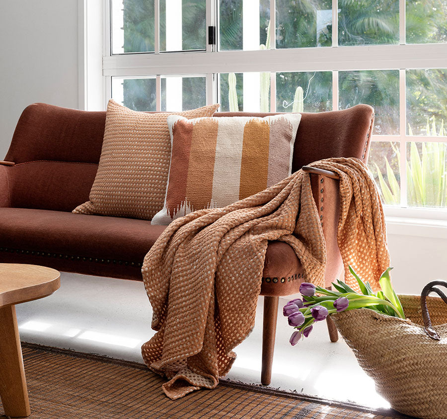 Endor 130x200cm Throw Rug Terracotta