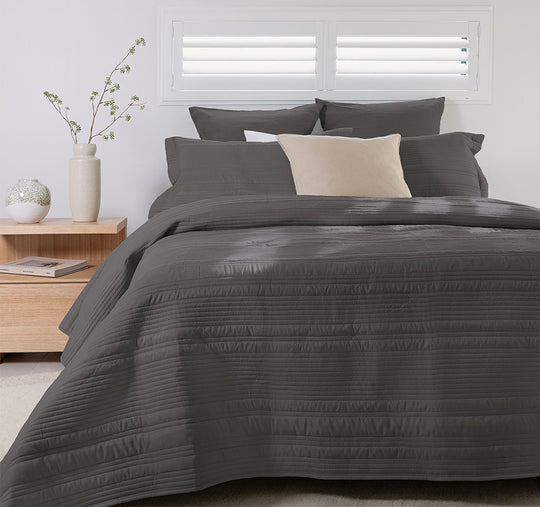 Flinders Coverlet Set Range Charcoal