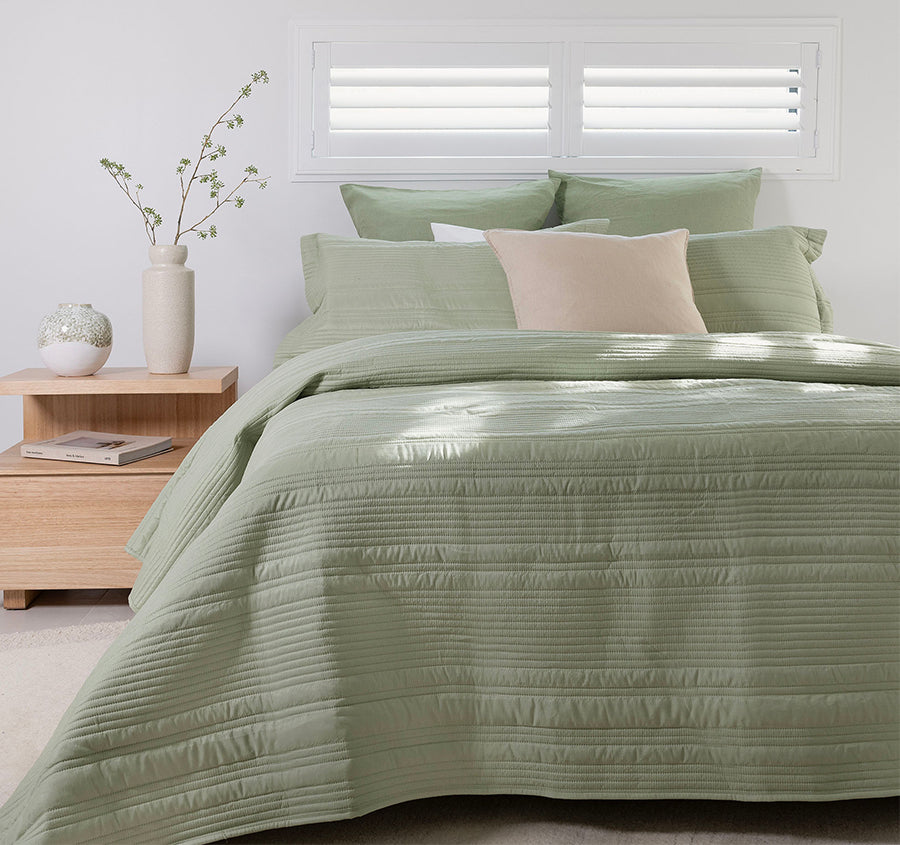 Flinders Coverlet Set Range Sage