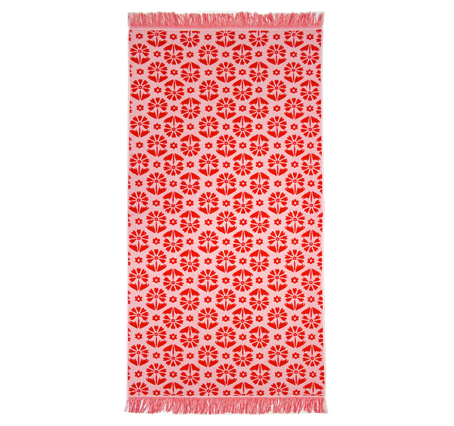 Flora 90x170cm Beach Towel Poppy