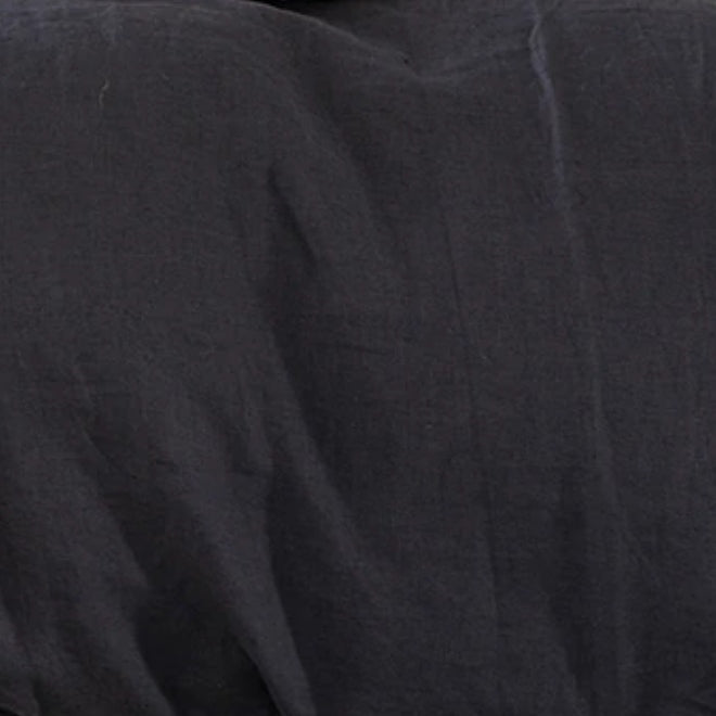 French Linen Quilt Cover Set Range Charcoal