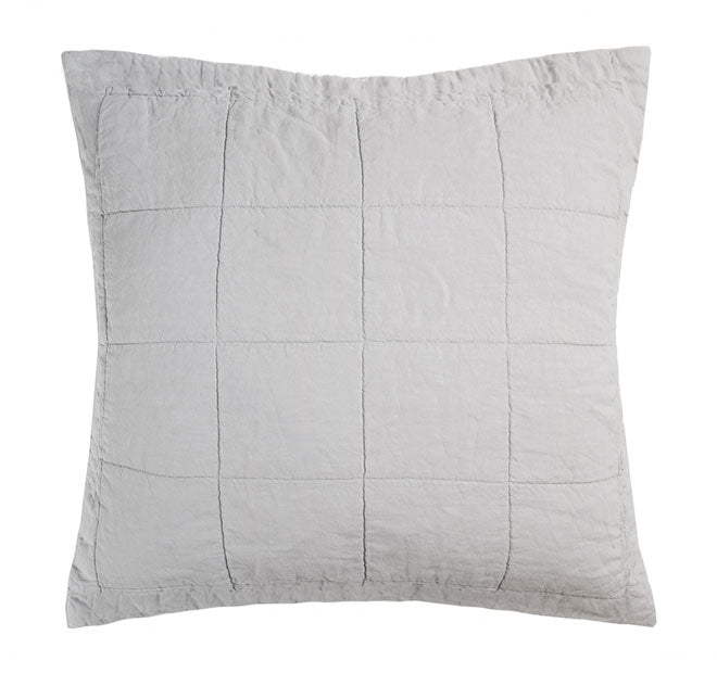 French Linen Queen Bed to King Bed Coverlet Silver