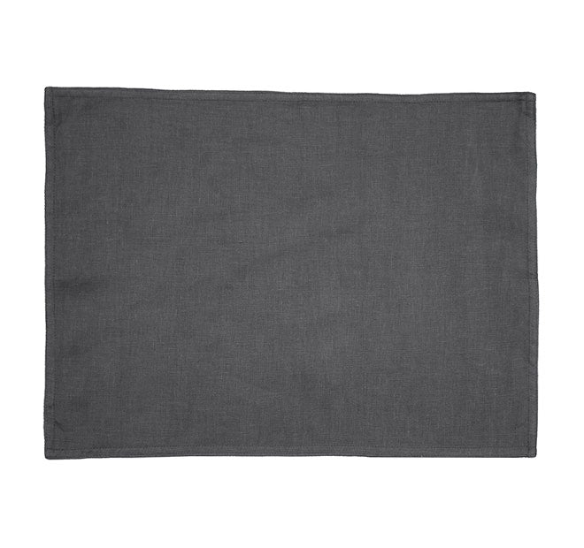 French Linen 33x45cm Placemat Charcoal