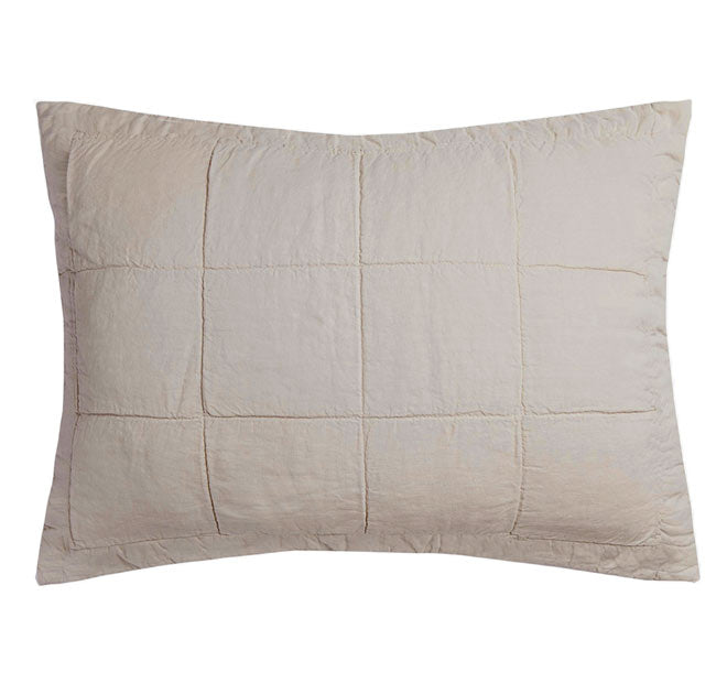 French Linen Queen Bed to King Bed Coverlet Pebble