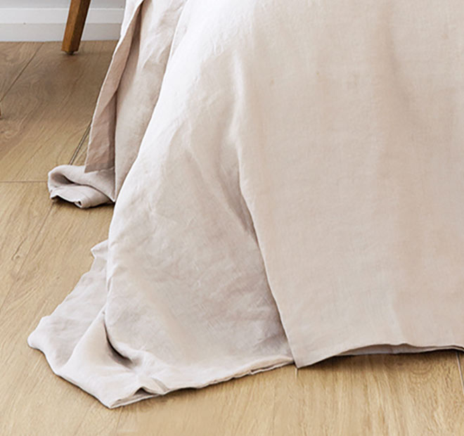 French Linen Quilt Cover Set Range Pebble