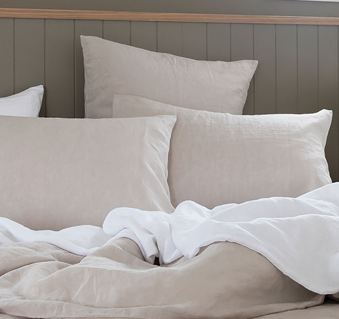 French Linen Quilt Cover Set Range Pebble