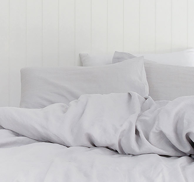 French Linen Quilt Cover Set Range Silver