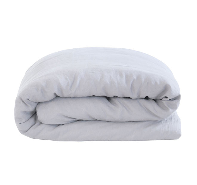 French Linen Quilt Cover Set Range Silver