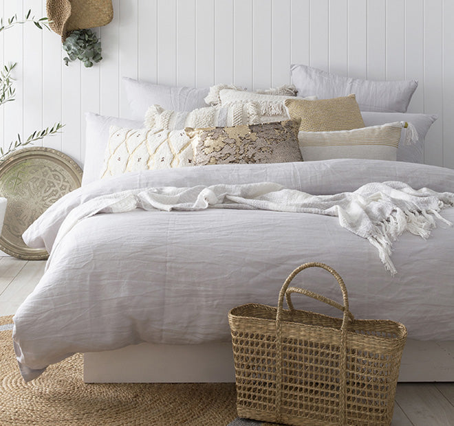 French Linen Standard Pillowcase Pair Silver