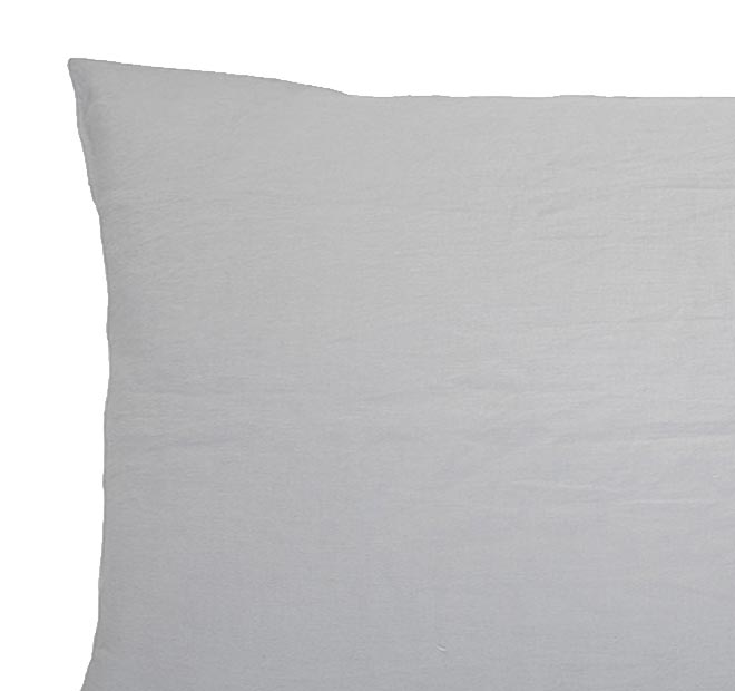 French Linen Standard Pillowcase Pair Silver