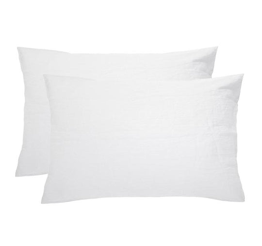 French Linen Standard Pillowcase Pair Snow