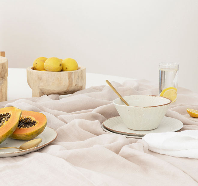 French Linen 33x45cm Placemat Pebble