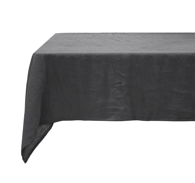 French Linen 150x275cm Tablecloth Charcoal