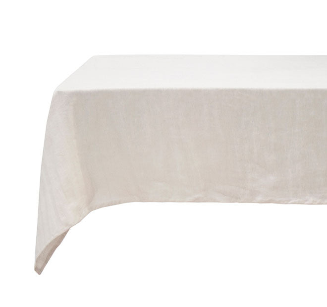 French Linen 150x275cm Tablecloth Pebble