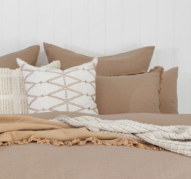 French Linen Standard Pillowcase Pair Tea Rose