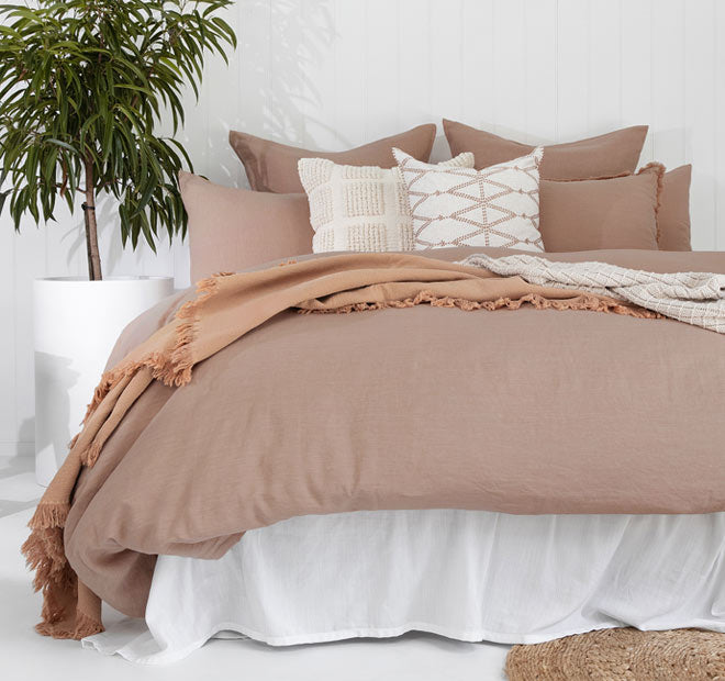 French Linen Quilt Cover Set Range Tea Rose