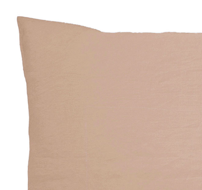 French Linen Standard Pillowcase Pair Tea Rose