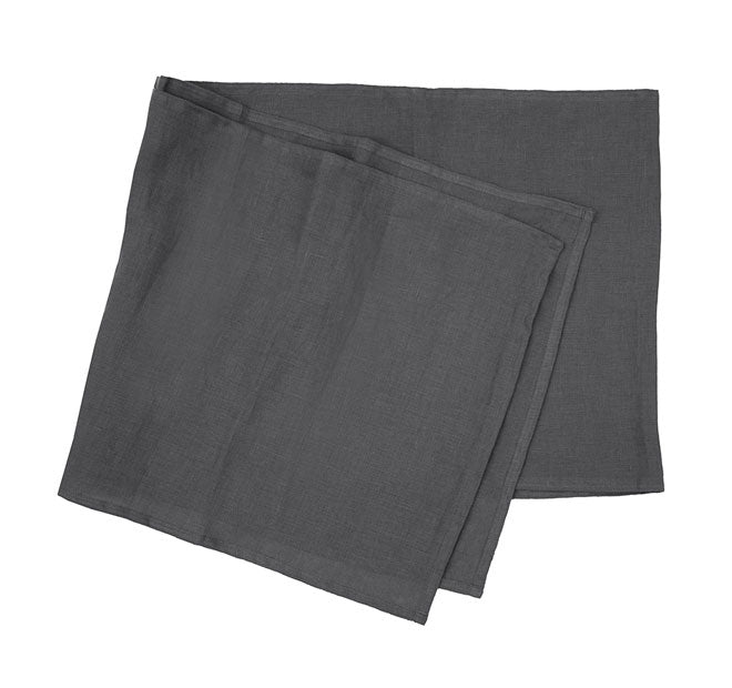 French Linen 35x180cm Table Runner Charcoal