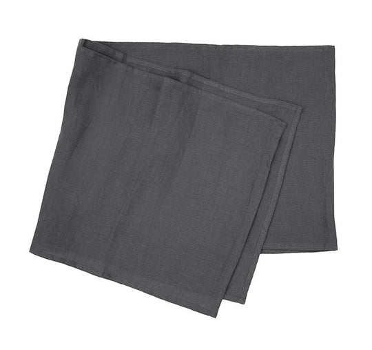 French Linen 35x180cm Table Runner Charcoal