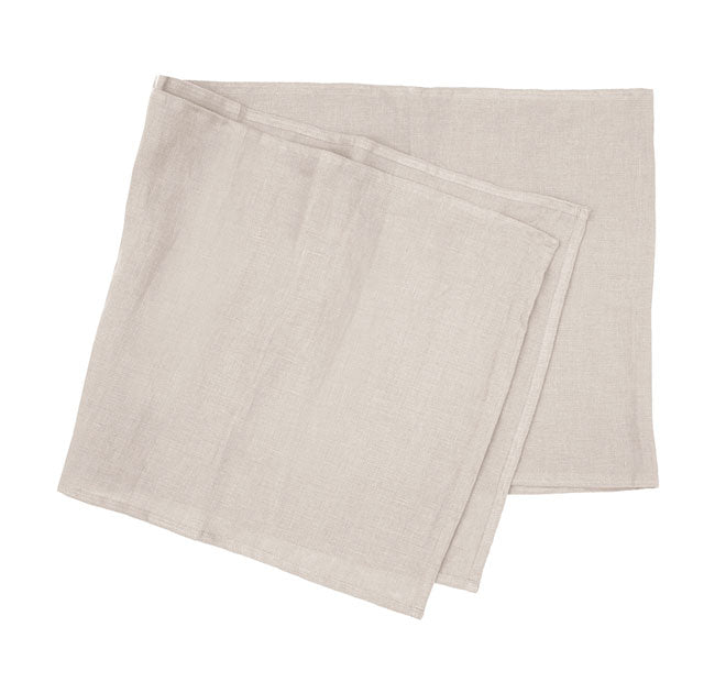 French Linen 35x180cm Table Runner Pebble