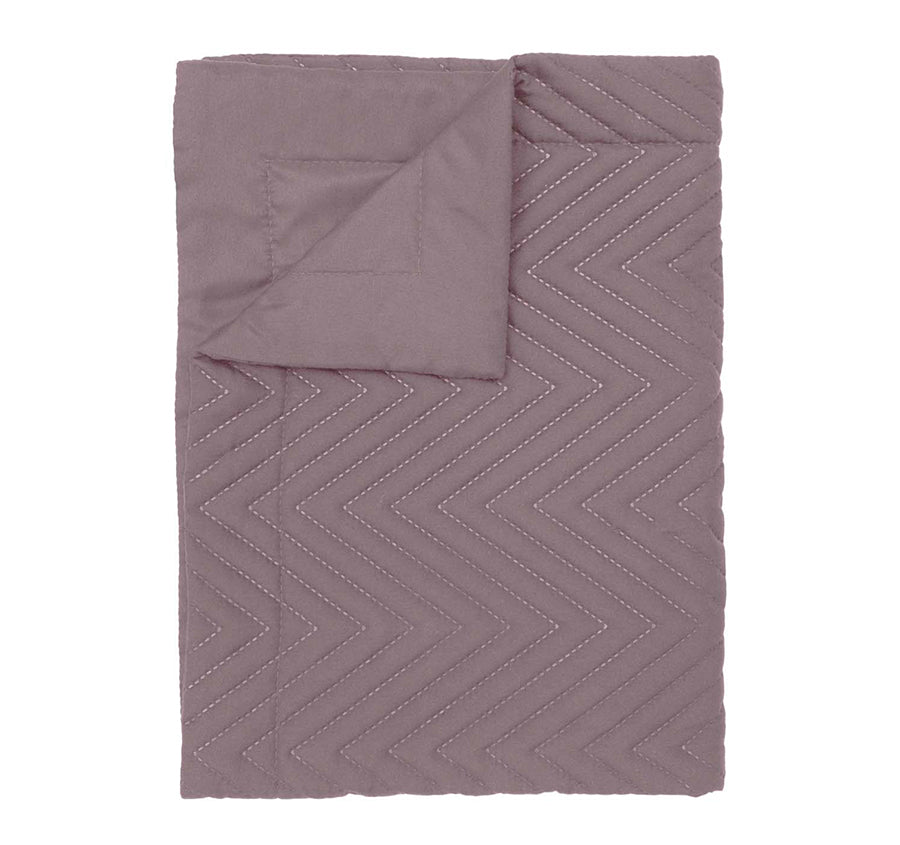Herringbone Embossed 270x60cm Bed Runner Mauve