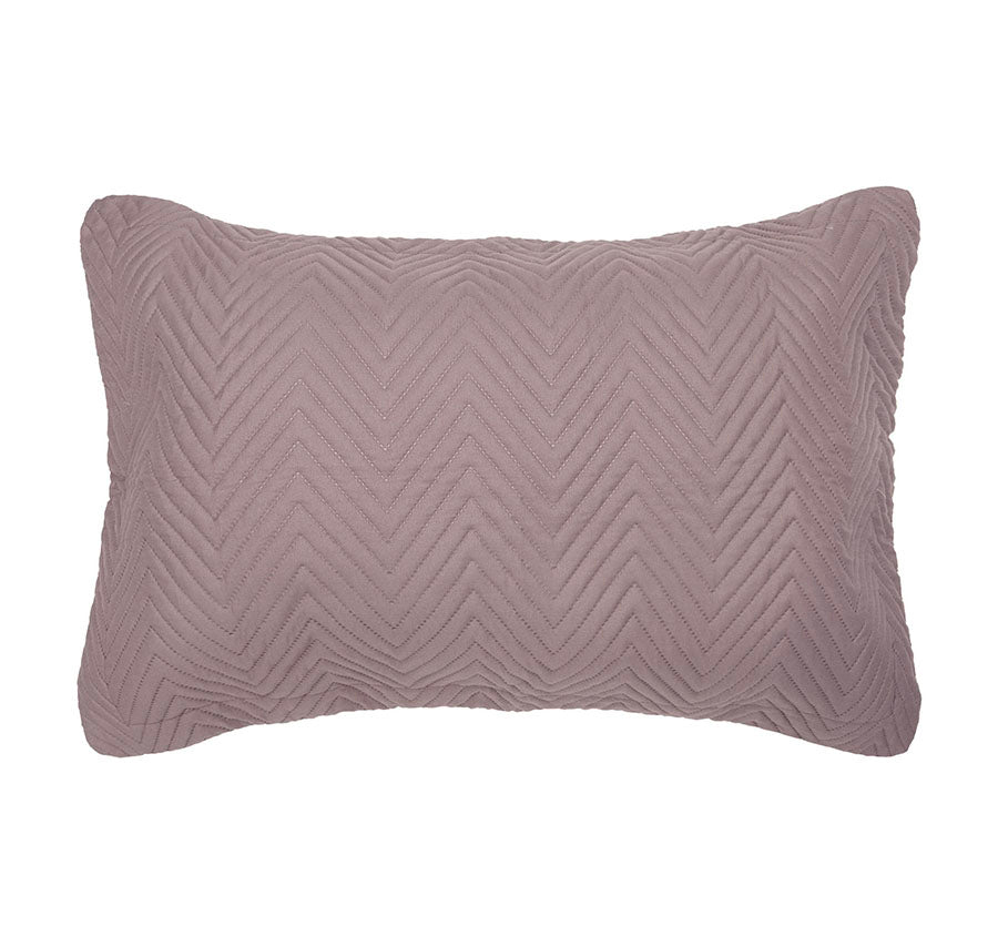 Herringbone Embossed Coverlet Set Range Mauve