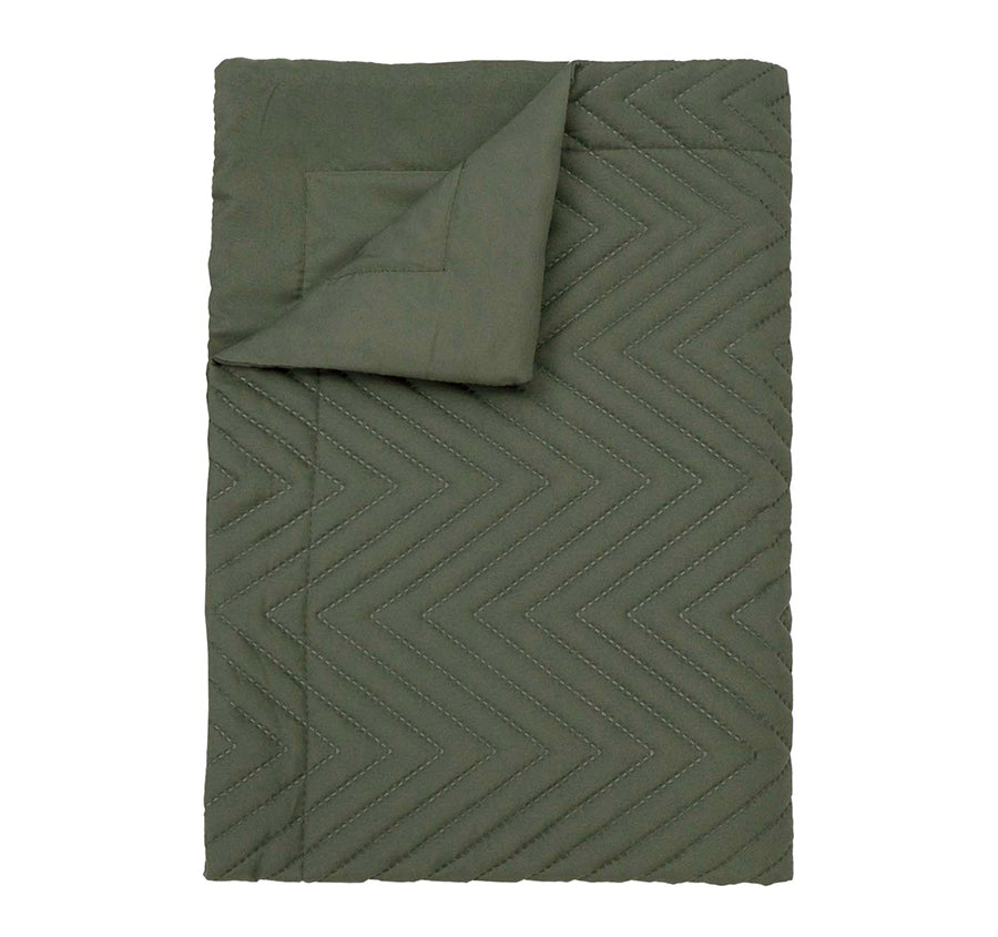 Herringbone Embossed 270x60cm Bed Runner Moss