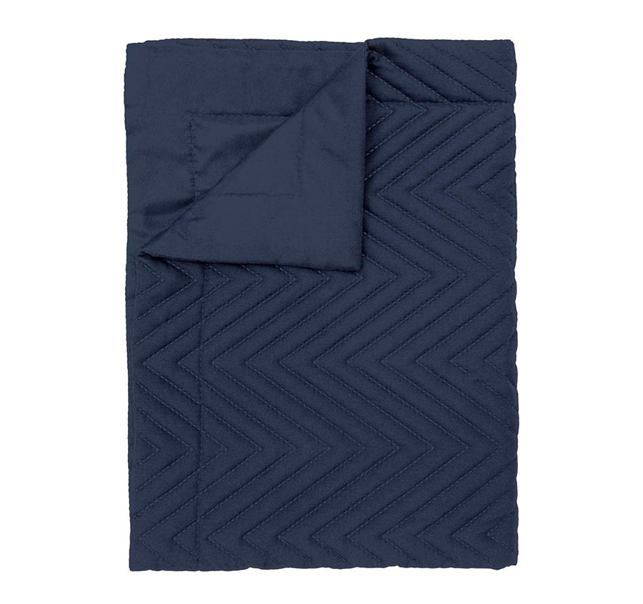 Herringbone Embossed 270x60cm Bed Runner Navy