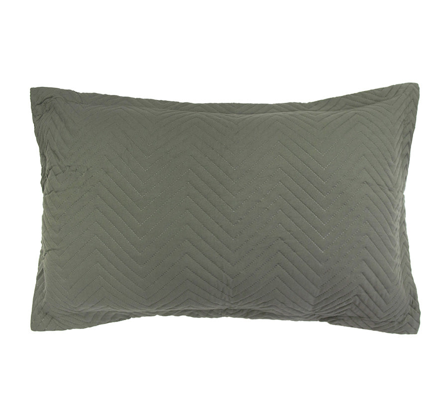 Herringbone Embossed Coverlet Set Range Moss