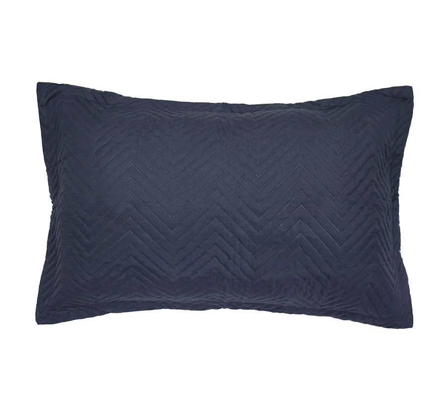 Herringbone Embossed Coverlet Set Range Navy