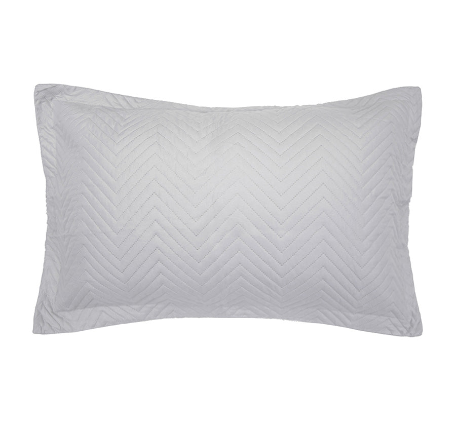 Herringbone Embossed Coverlet Set Range Silver