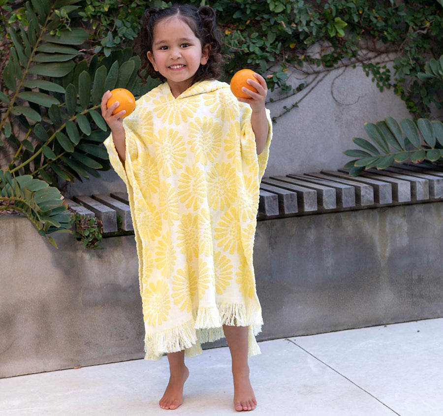 HiLo Kids Poncho Daisy Butter