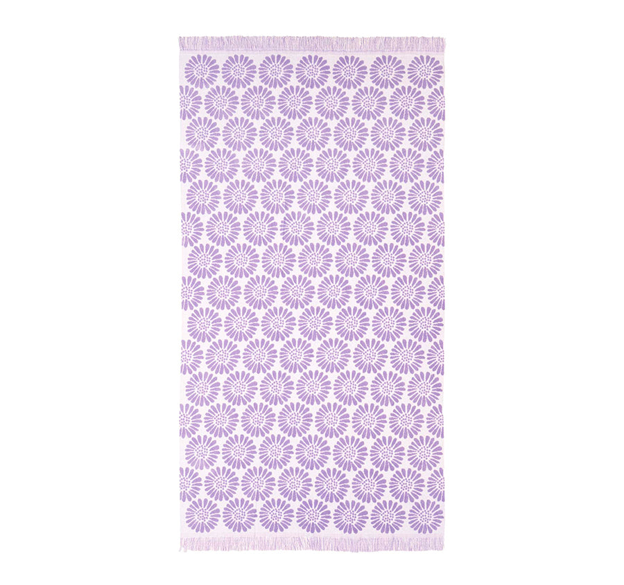 HiLo 90x170cm Beach Towel Daisy Lilac