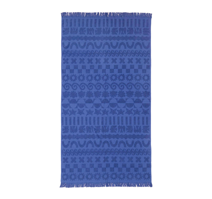 HiLo 90x170cm Beach Towel Solana Blue