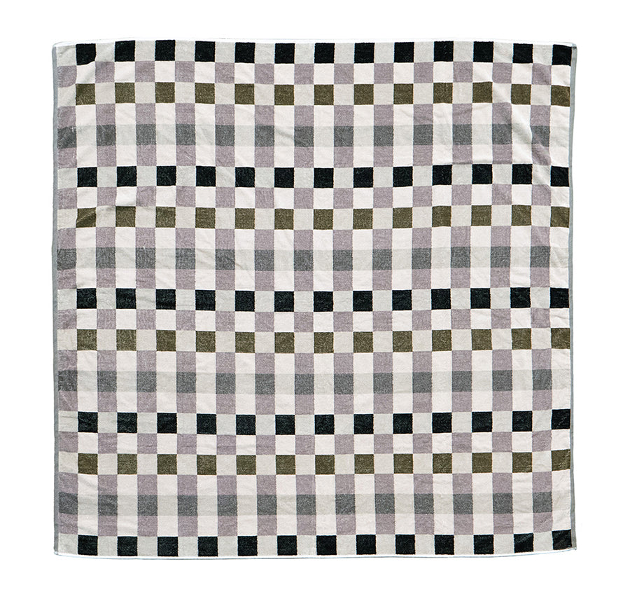 Jacquard 170x170cm Beach Blanket Truffle Check