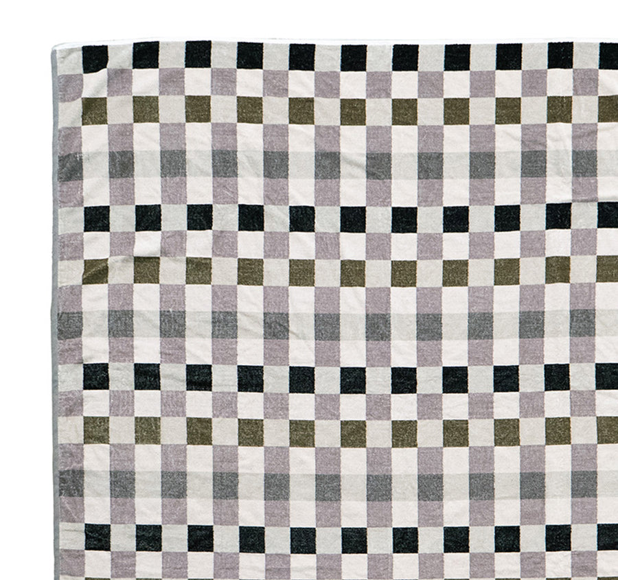 Jacquard 170x170cm Beach Blanket Truffle Check