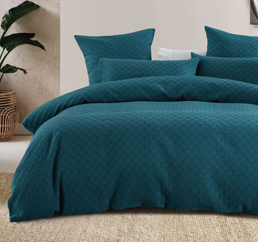 Luna Quilt Cover Set Range Teal