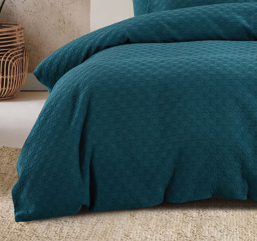 Luna Quilt Cover Set Range Teal
