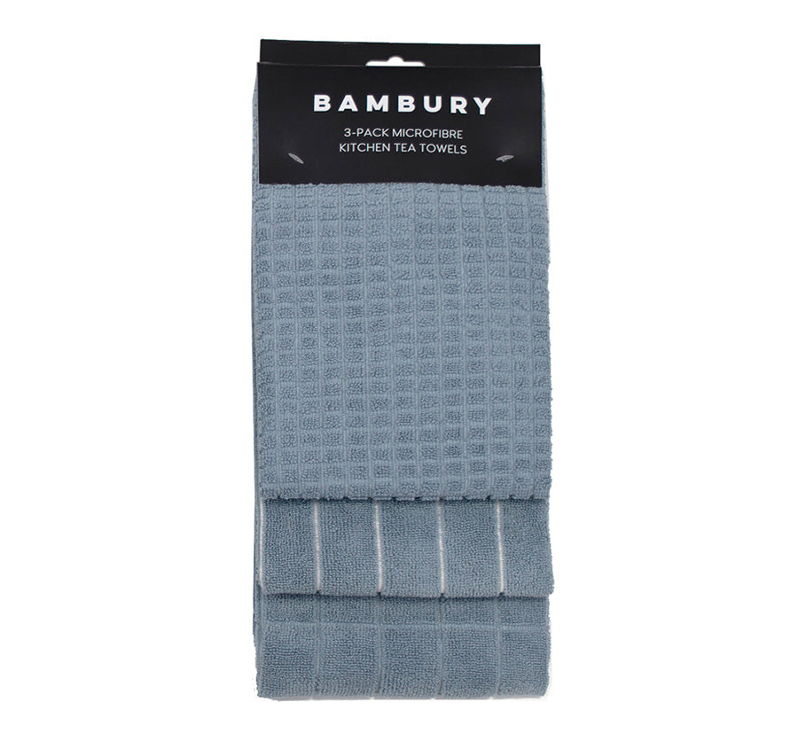 Microfibre 3 Pack Tea Towel Blue
