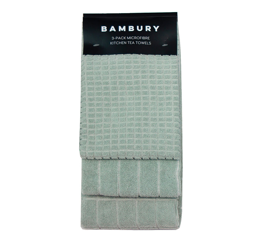 Microfibre 3 Pack Tea Towel Sage