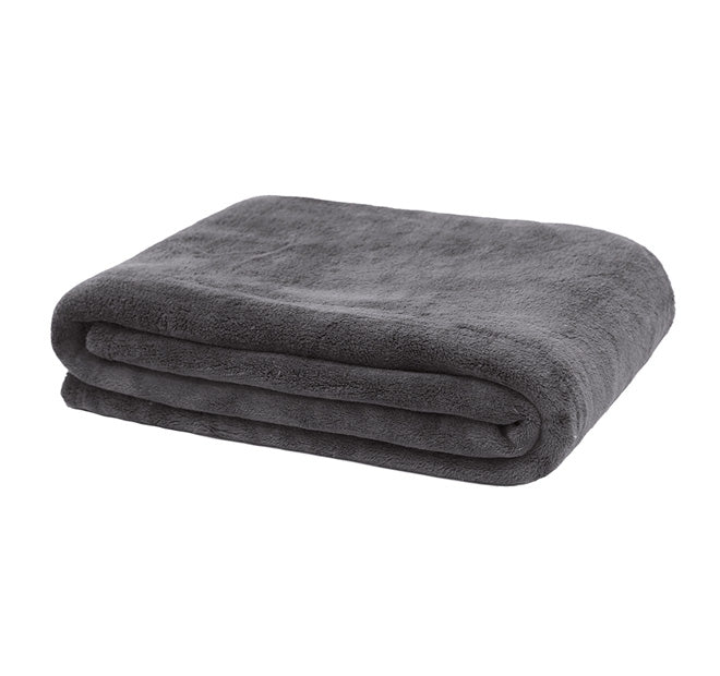 Microplush 130x170cm Throw Rug Charcoal