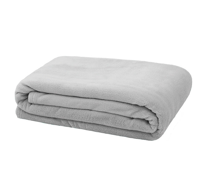 Microplush 130x170cm Throw Rug Silver